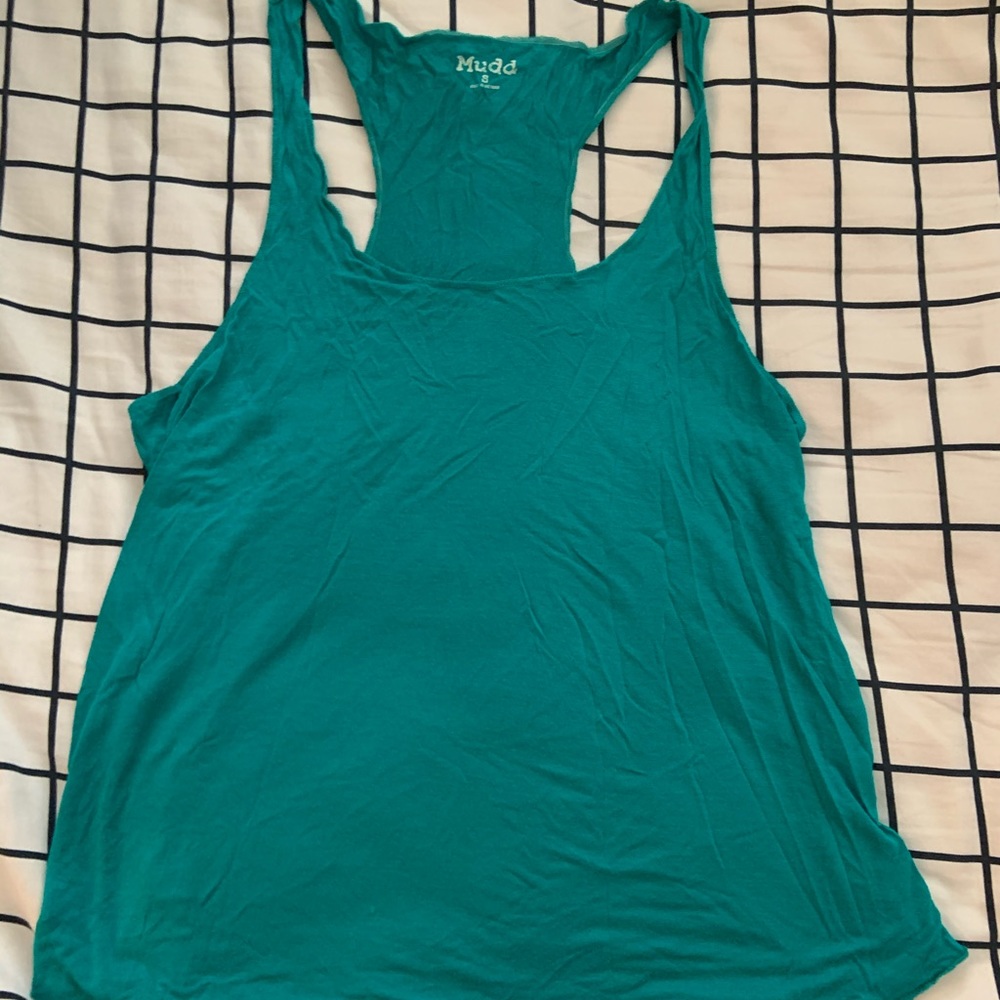 Teal/green racerback tank top